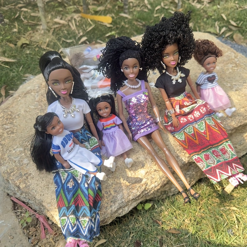 2pcs 5pcs African Doll Dark Skin Doll 11.5 inch Ethnic Clothing Doll