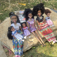 2pcs 5pcs African Doll Dark Skin Doll 11.5 inch Ethnic Clothing Doll