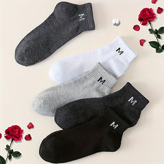 Men's Solid Short Crew Socks Breathable Casual Street Style Outdoor Wearing