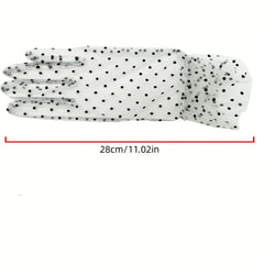 Transparent Dot Mesh Gloves Sunscreen Lace Gloves