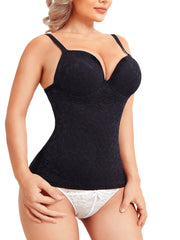 Women's V Neck Lace Tank Top Compression Slimming Cami