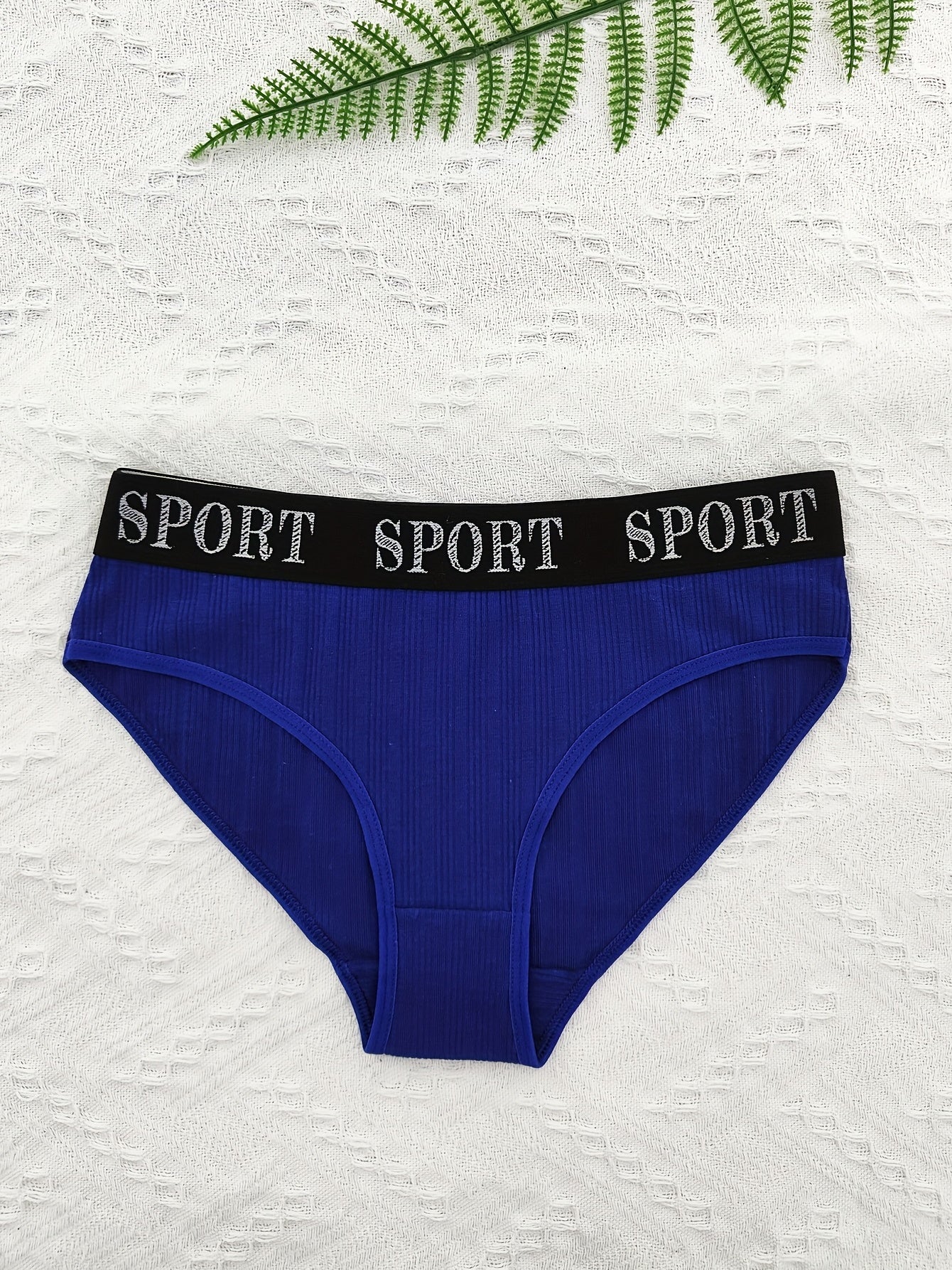 6pcs Letter Tape Sports Briefs Elastic Intimates Panties Women's Lingerie