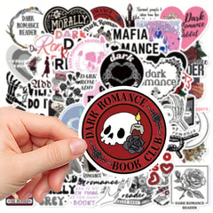 50pcs Dark Romantic Readers Series Stickers For Laptop Helmet Water Cup