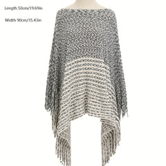 Fringe Shawl Large Split Shawl Wrap Warm Windproof Shawl Cape For Women