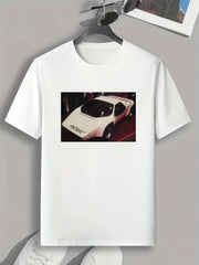 Sportscar Print Men's Comfy T shirt Active Breathable Tee