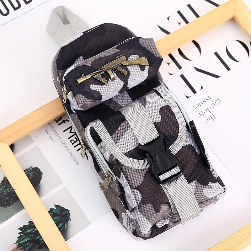 Camouflage Zipper Pencil Case Student Stationery Storage Box
