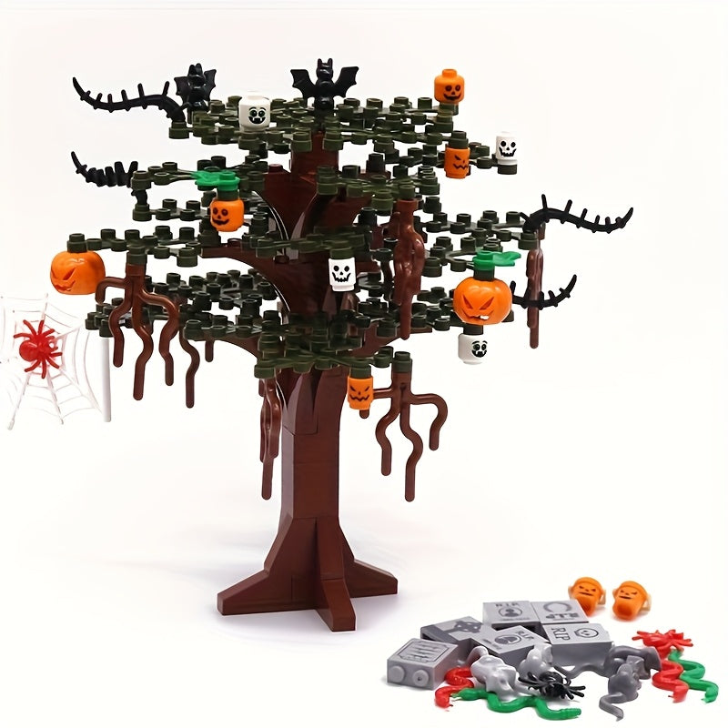 Halloween Building Blocks Set with Tomb Bat Spider & Pumpkin DIY Model Kit