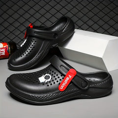 Men's Lightweight Hollow Out Clogs With Charms