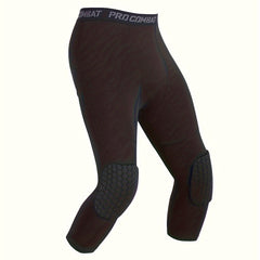Boys Compression Pants With Knee Pads Sport Tights Basketball