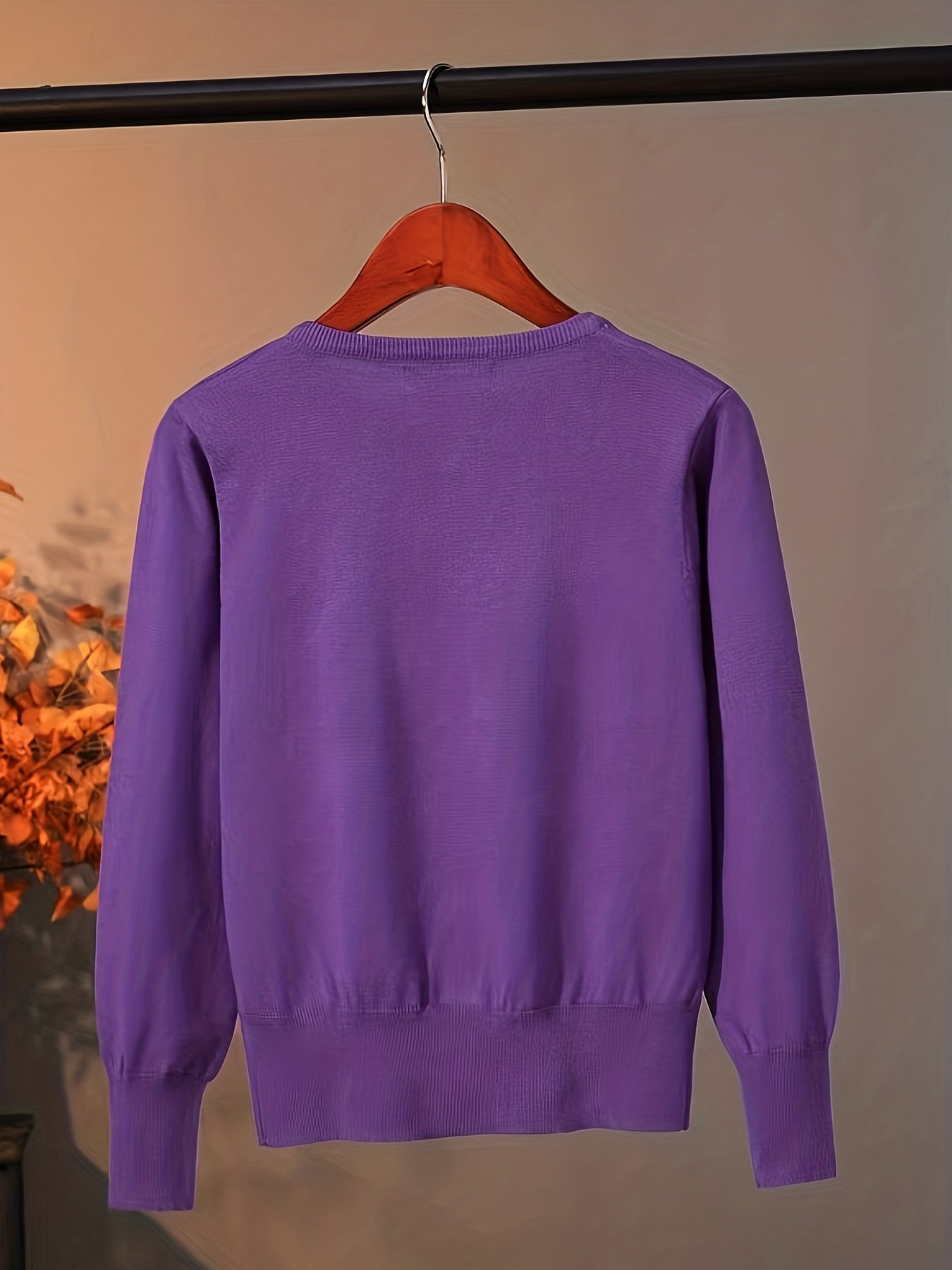 Button Front Solid Cardigan For Women