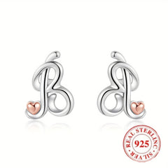 925 Silver Letter Earrings for Teen Girls