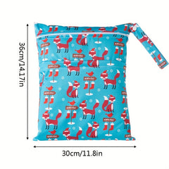 Waterproof Printed Wet Bag Double Pockets - Baby Diapering