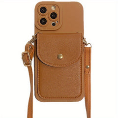 Pink Purple Anti Drop Phone Case Crossbody Lanyard For iPhone 14