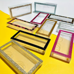 Stylish Rhinestone Eyelash Box for Organizing & Displaying Lashes
