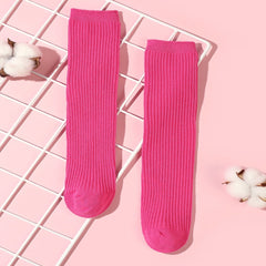 Girls Stockings Baby High Socks No Heels Solid Color