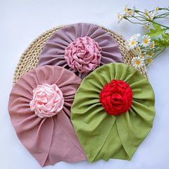 Soft Elastic Strip Flower Baby Hat For Girl