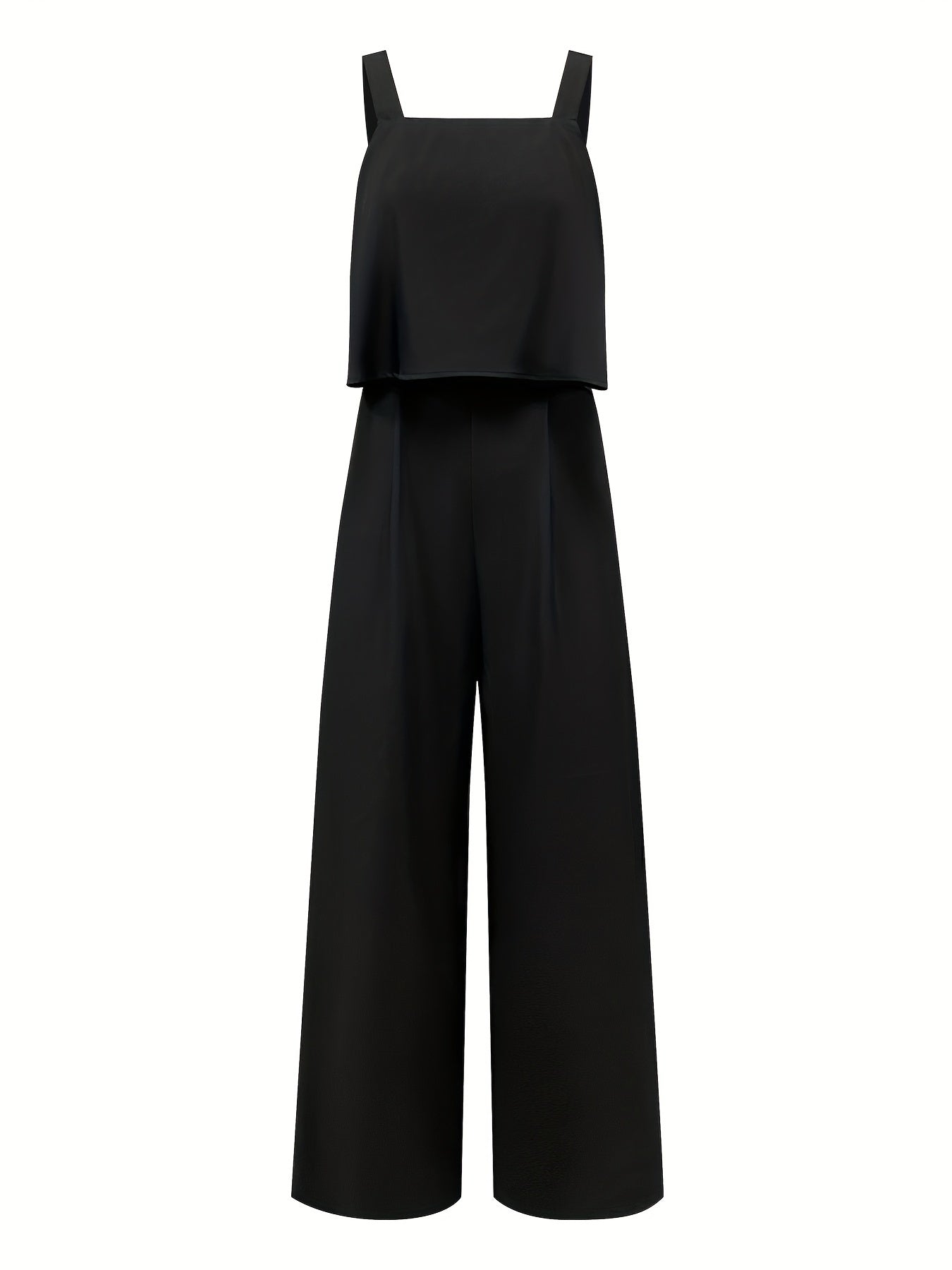 Tropical Print Wide Leg Jumpsuit Sleeveless