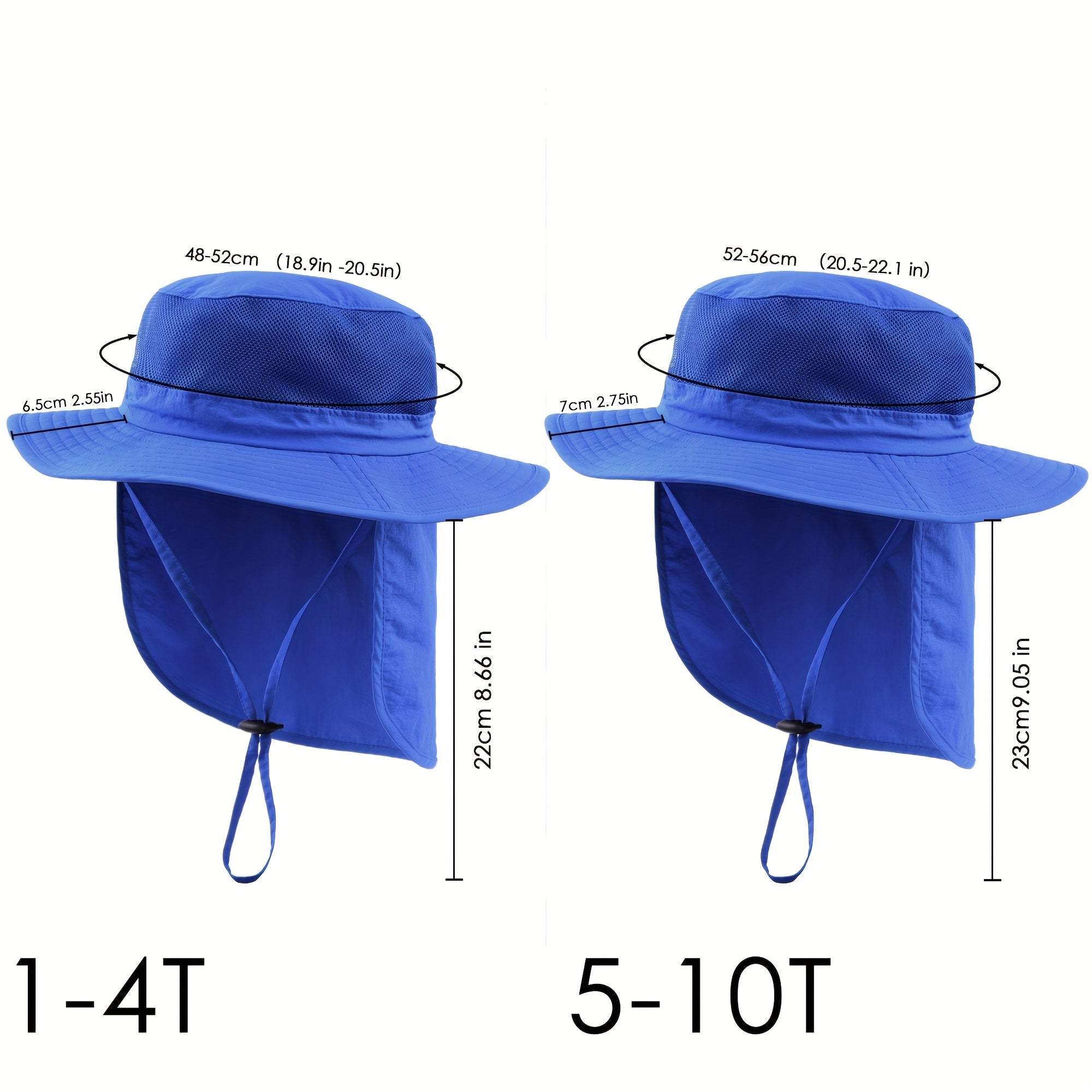Teen Casual Sun Hat with Wide Brim and Neck Flap