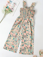 Girls Ruffled Polka Dot Cami Jumpsuit for Summer Party
