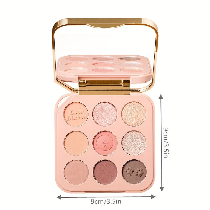 9-Color Silky Eyeshadow Palette, Matte & Shimmer Finish, Animal Packing