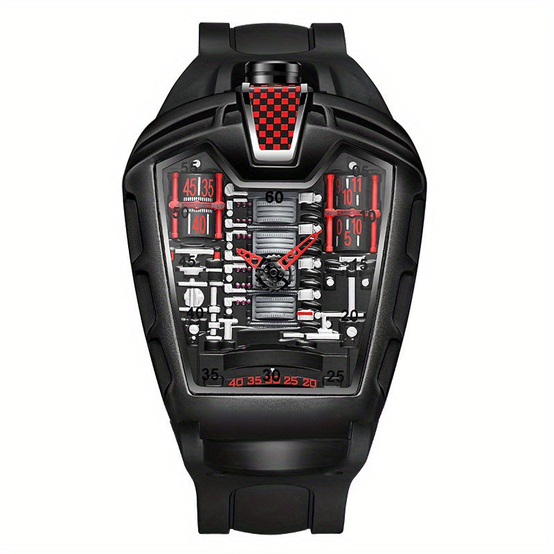 Men's Sports Quartz Watch with Silicone Strap