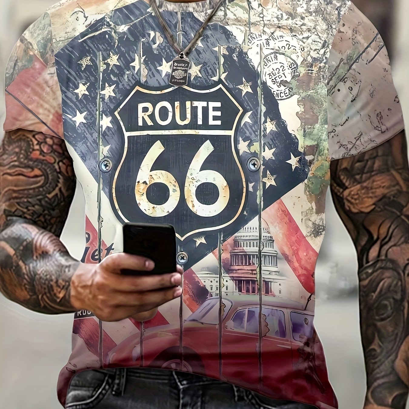 Men's Casual Street Style Stretch Tee Shirt For Summer