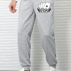 Cartoon Cards Print Men's Sports Pants Casual Jogging Trousers