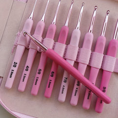 8pcs Knitting Tool Sweater Needle Gradient Soft Plastic Handle Aluminum Crochet
