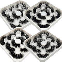 9D Fluffy Faux Mink Lashes Natural Wispy Style 20mm - Makeup and False Eyelashes