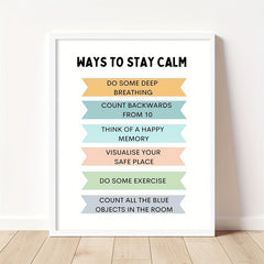 Calm Down & Stay Centered Poster - Coping Skills