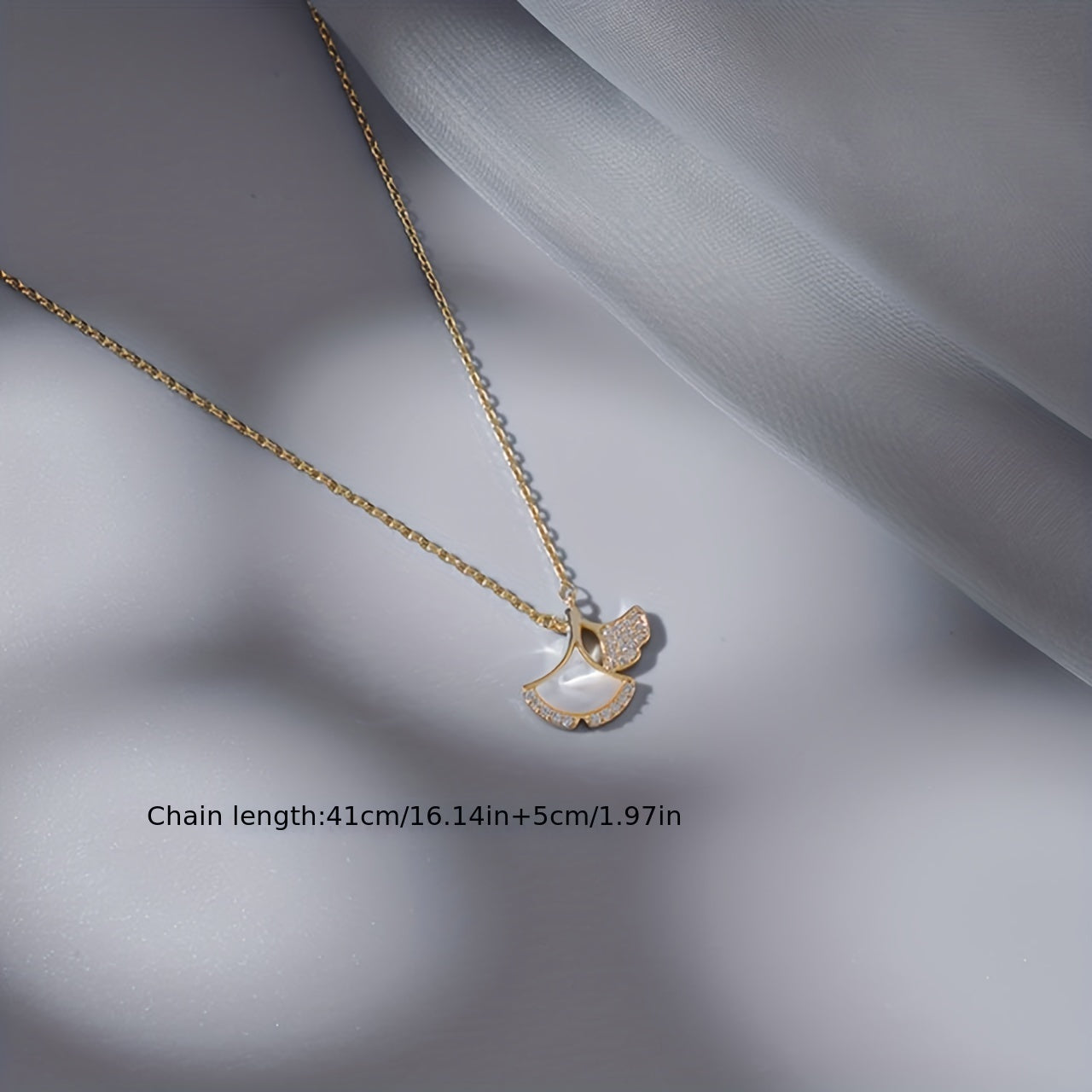 Ginkgo Leaf Pendant Necklace for Girls