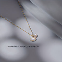 Ginkgo Leaf Pendant Necklace for Girls