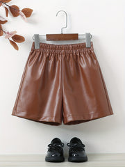 Kid Girls' PU Leather Shorts for Holiday Going Out
