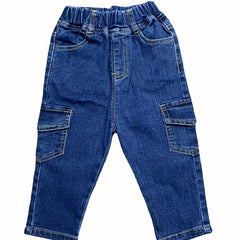 Boys Elastic Waist Vintage Denim Jeans