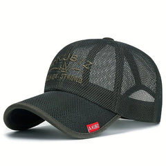 Men's Mesh Baseball Cap Breathable Dad Hat Outdoor Fishing Snapback Trucker Cap