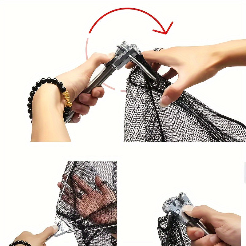 1pc Fishing Net Retractable Pole Handle Foldable Nylon Fishing Mesh Tackle