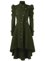 Double Breasted Belted Pea Coat Spring Mid Long Lapel Outerwear