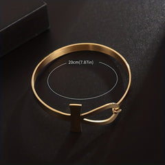 Stainless Steel Ancient Egypt Cross Bracelet Golden Silver Bangles