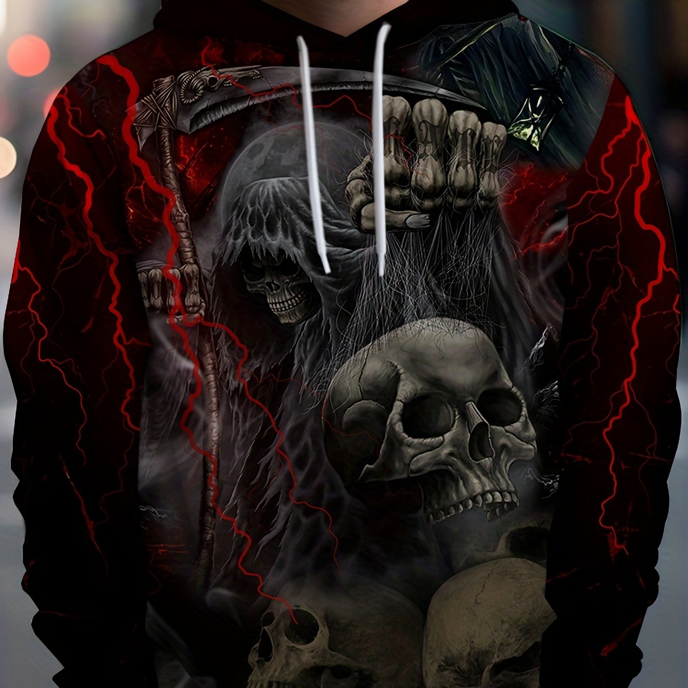 Skull 3D Print Hoodies Men Graphic Hoodie Pullover Autumn Winter