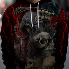 Skull 3D Print Hoodies Men Graphic Hoodie Pullover Autumn Winter