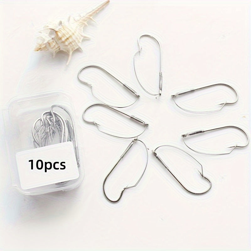 10pcs Weedless Fishing Hooks Carbon Steel Single Hook Soft Worm Bait