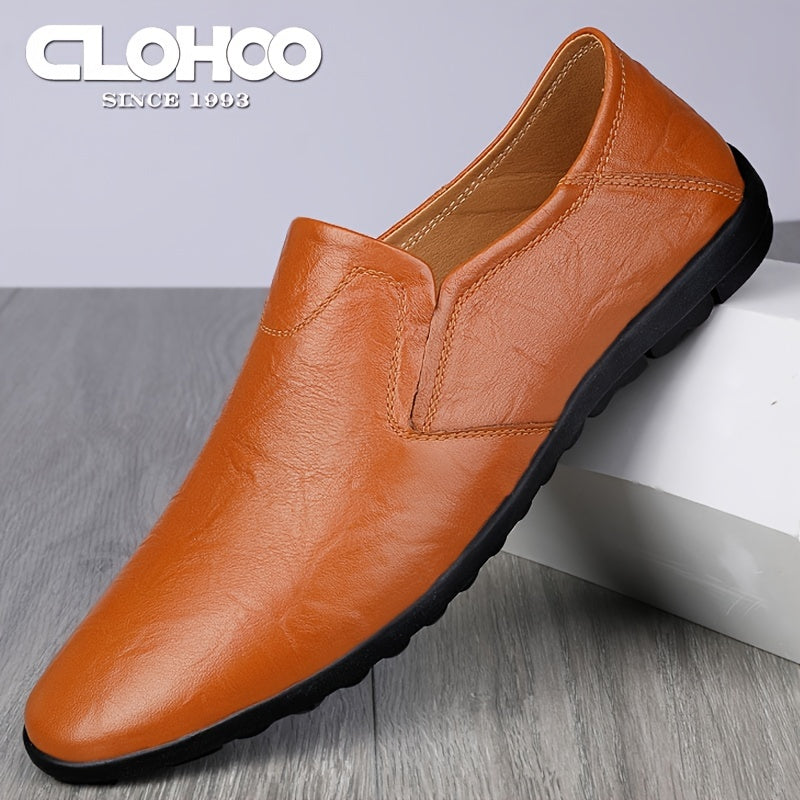 CLOHOO Custom Leather Loafer Shoes w/ Rubber Sole