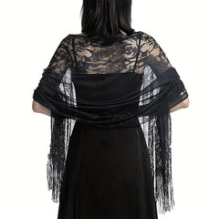 Lace Tassel Long Scarf Hollow Head Wrap Hair Accessories