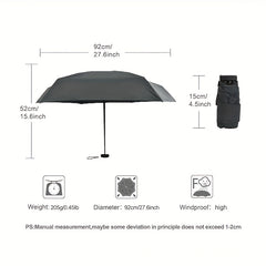 Compact Windproof UV Protection Mini 5 Fold Pocket Umbrella