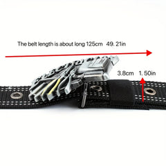 Men's Nylon Belt Alloy Smooth Buckle Casual Letter Tool Canvas Pants Belt