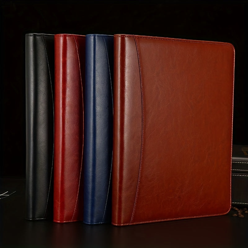 DIY Zipper PU Leather Business A4 Clipboard w/ Folder & Organizing Pockets