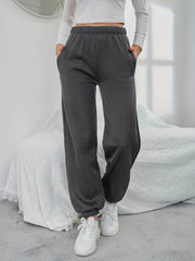 Casual Elastic Waist Jogger Pants Women's Clothing