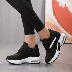 Women's Camo Walking Shoes with Hidden Heel Air Cushion Sneakers