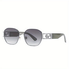Square Metal Sunglasses Gradient UV400