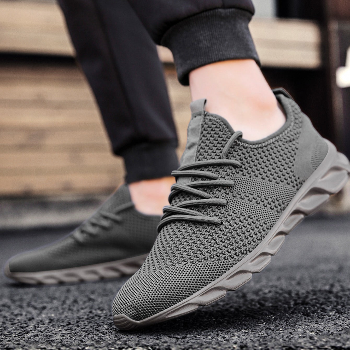 Men's Outdoor Lace Up Fabric Sneakers